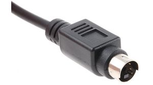 Mini-DIN-kabel DIN 4-polig kontakt - Frilagda ändar 2m Svart